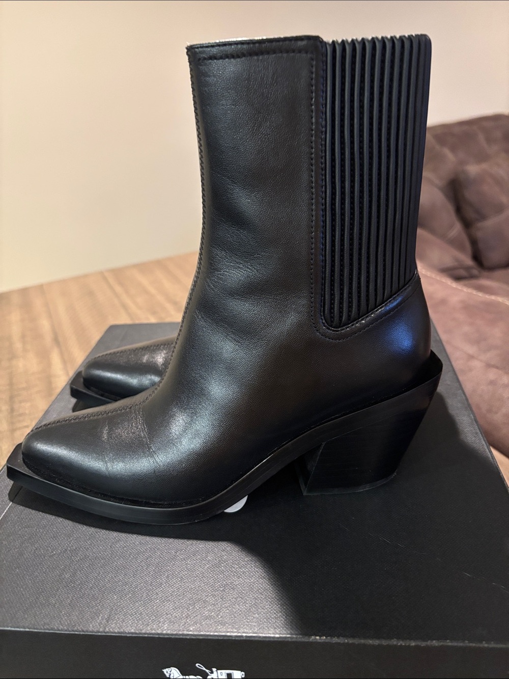 Coach Prestyn LTH Black Leather Ankle Bootie - Picture 4 of 6